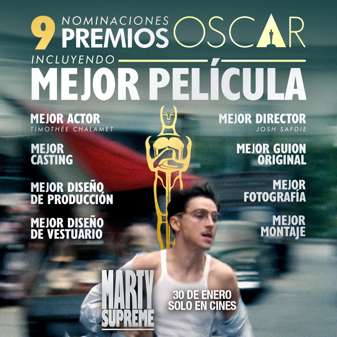 Marty Supreme consigue 9 nominaciones a los Oscar, incluyendo mejor película, mejor director y mejor actor para Timothée Chalamet